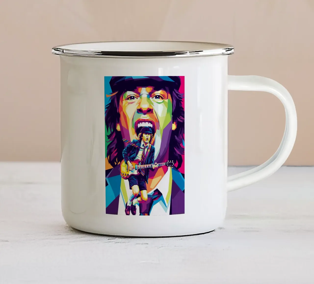 Angus Young ACDC #1 tazza in smalto da Hantamrata