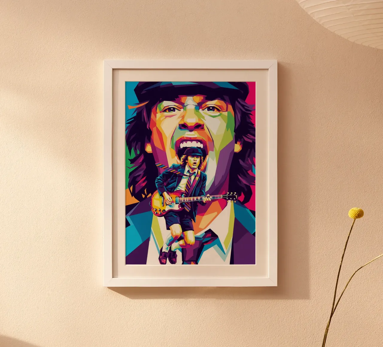 Angus Young ACDC #1 poster con telaio in legno da Hantamrata
