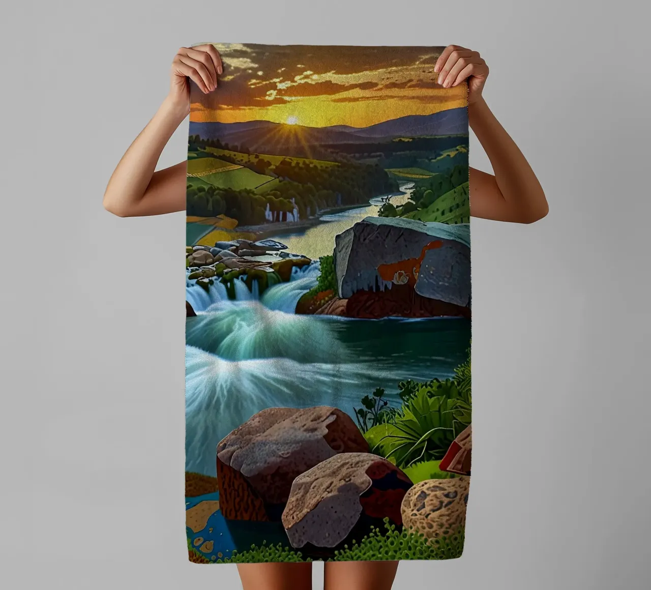 Fiume della bellezza asciugamano da bagno da Delaney Okuneva