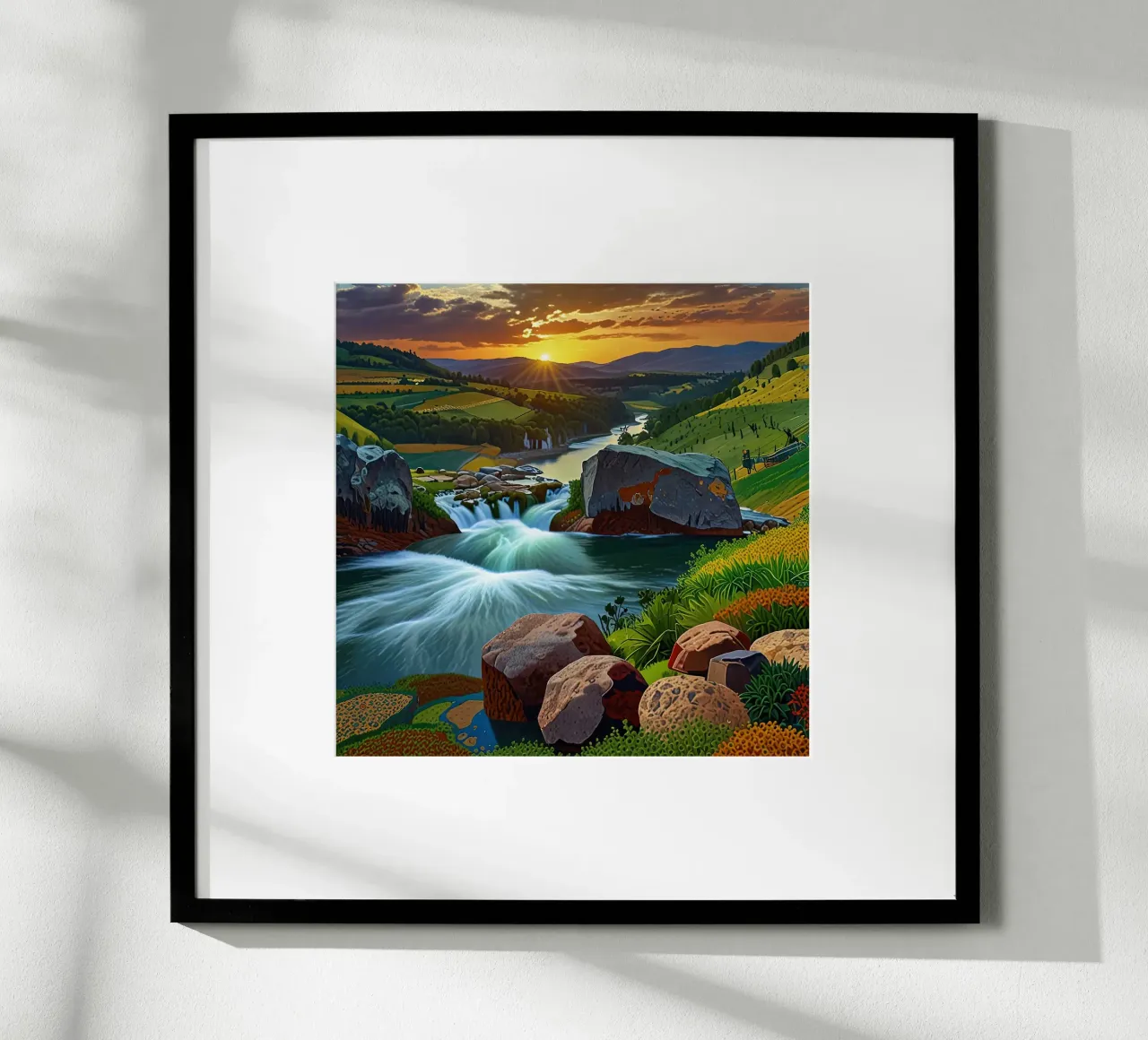 Fiume della bellezza poster con telaio in alluminio da Delaney Okuneva