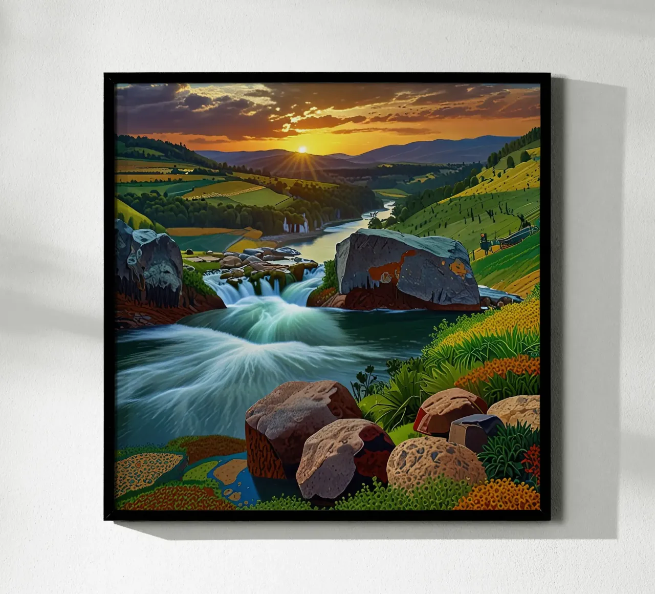 Fiume della bellezza poster con telaio in alluminio da Delaney Okuneva