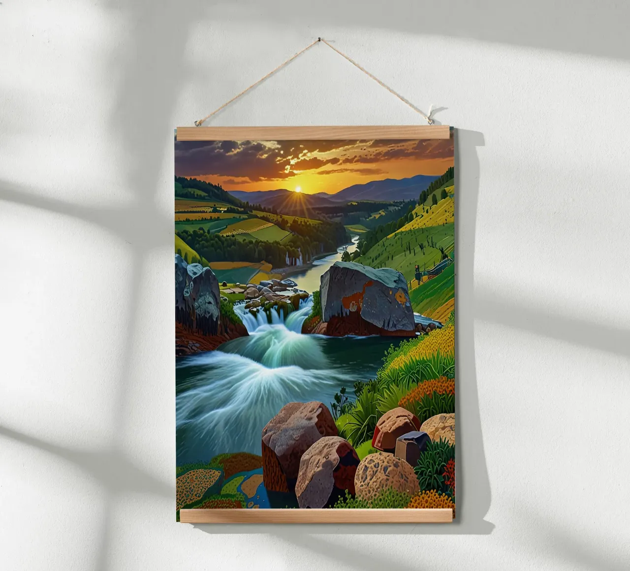 Fiume della bellezza poster con telaio in alluminio da Delaney Okuneva