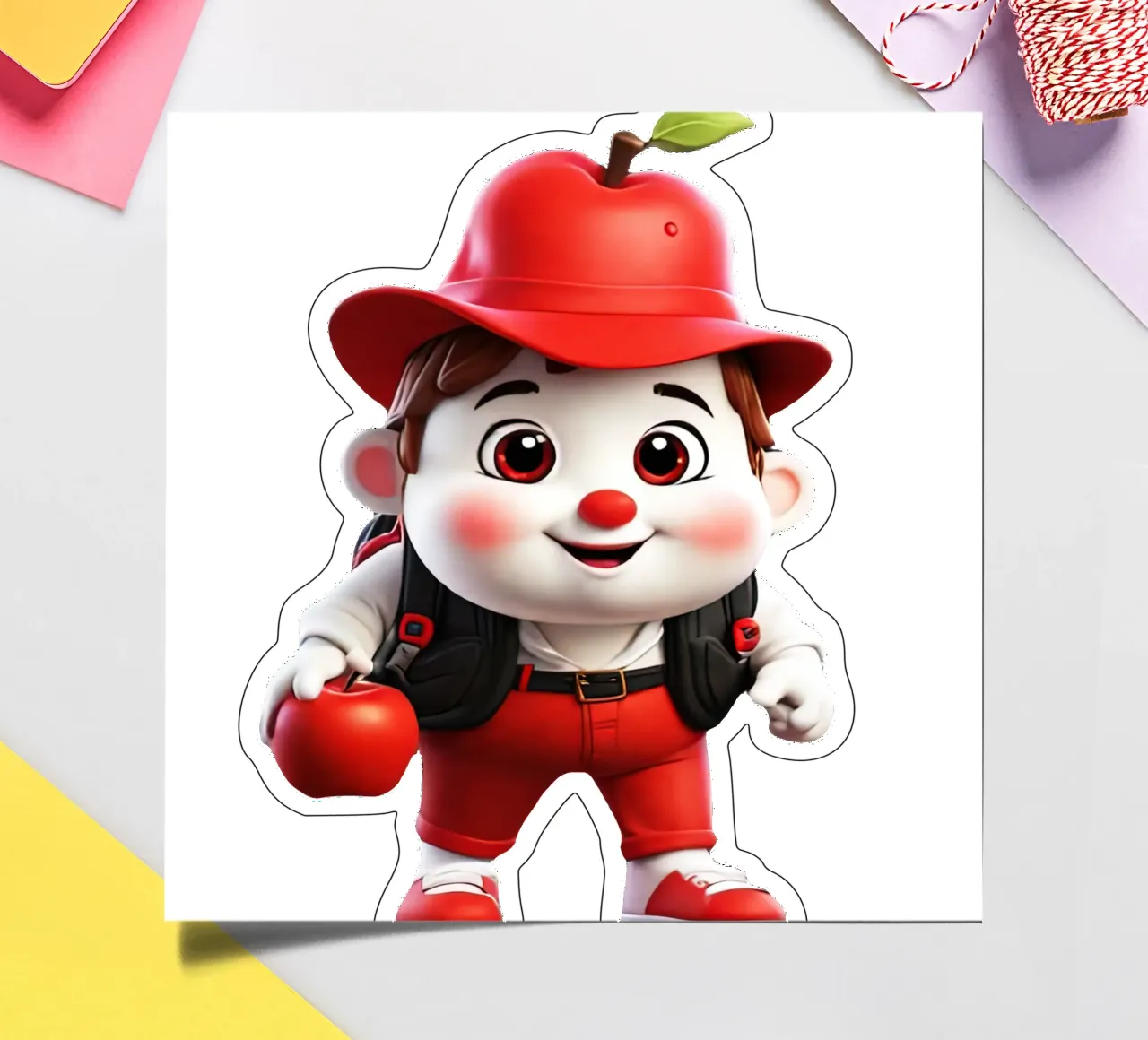 Apfeljunge Stickerbogen von Delaney Okuneva