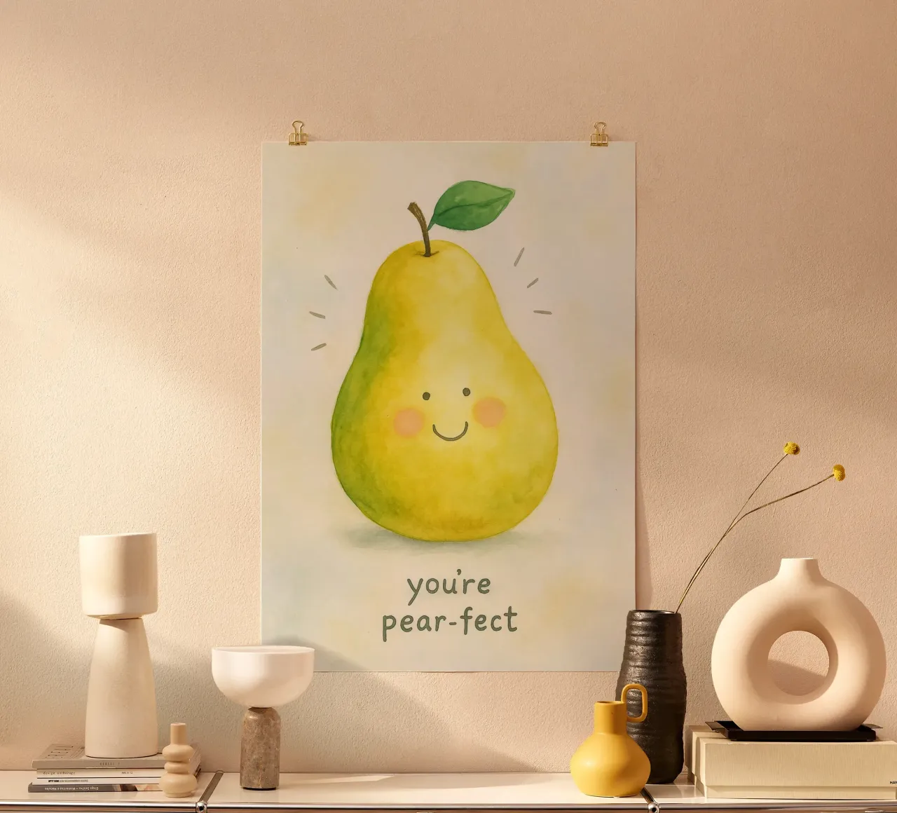 you are pear fect drawing poster with plastic frame by muhidines