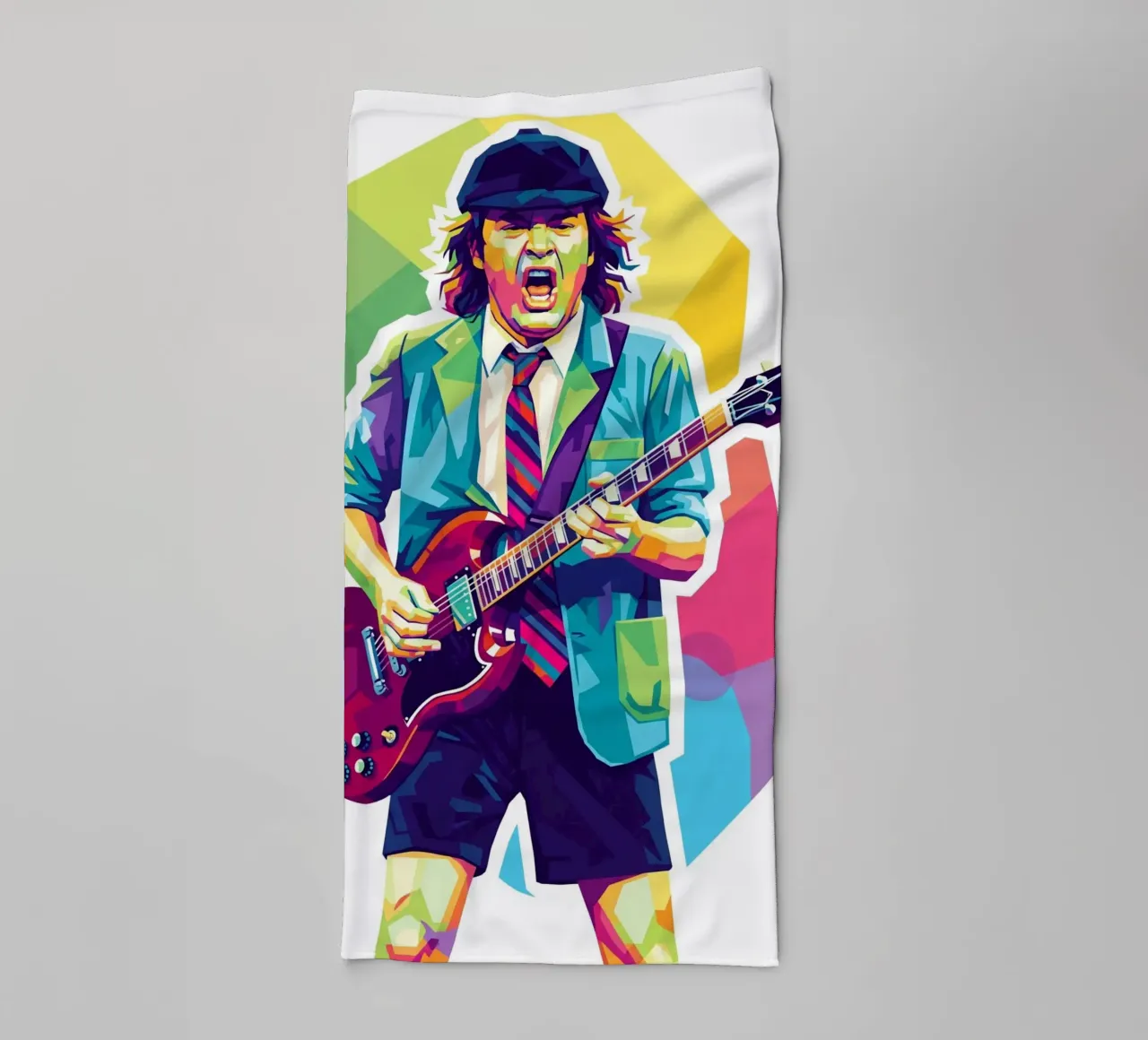 Angus Young ACDC #2 towel by Hantamrata