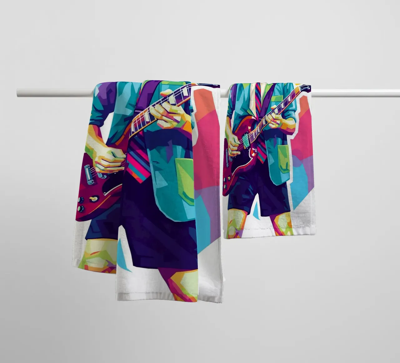 Angus Young ACDC #2 towel by Hantamrata