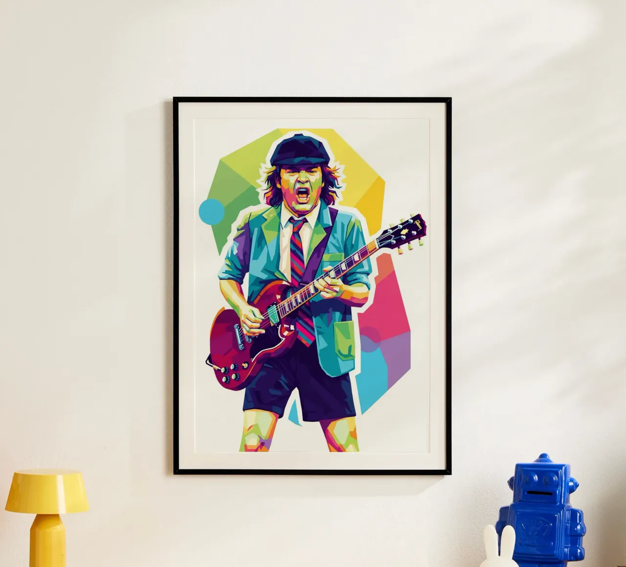 Angus Young ACDC #2 poster con telaio in legno da Hantamrata