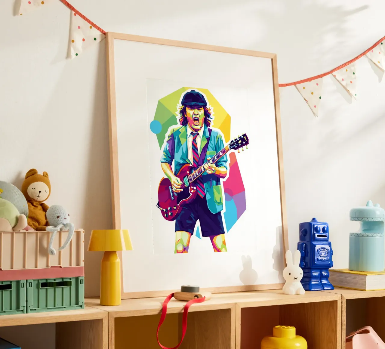 Angus Young ACDC #2 poster con telaio in legno da Hantamrata