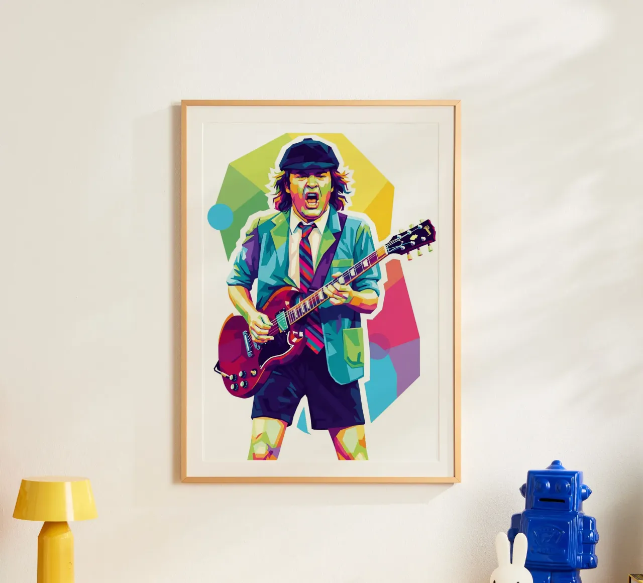 Angus Young ACDC #2 poster con telaio in legno da Hantamrata