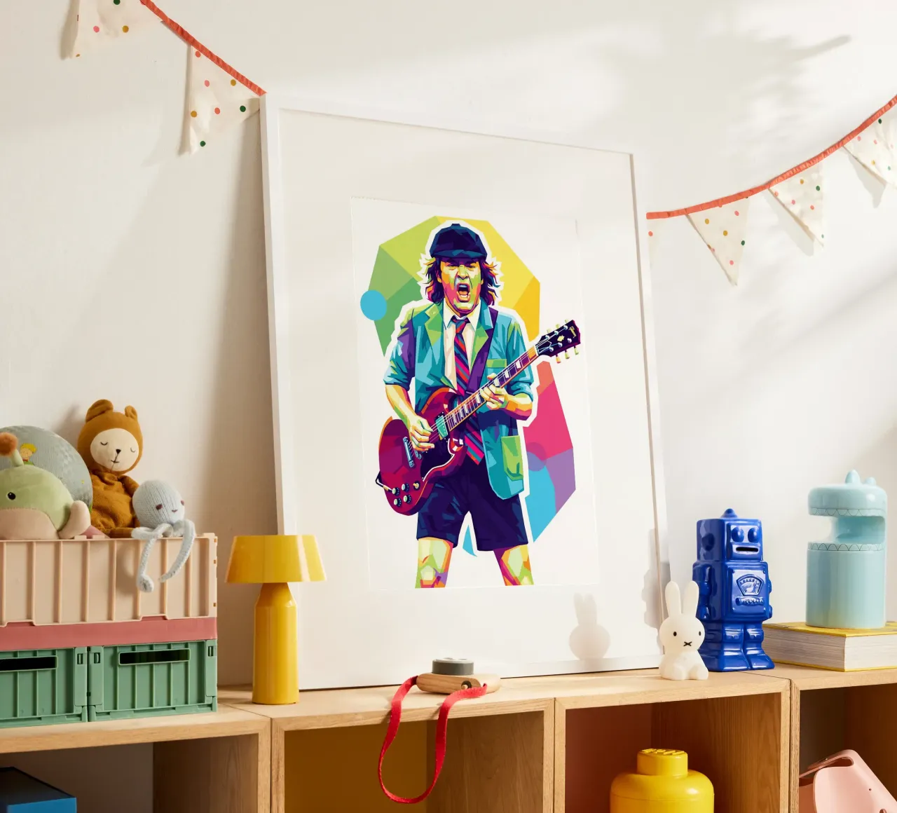 Angus Young ACDC #2 poster con telaio in legno da Hantamrata