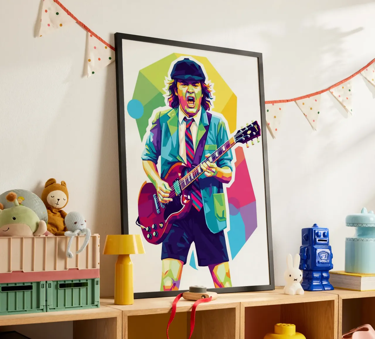 Angus Young ACDC #2 poster con telaio in legno da Hantamrata