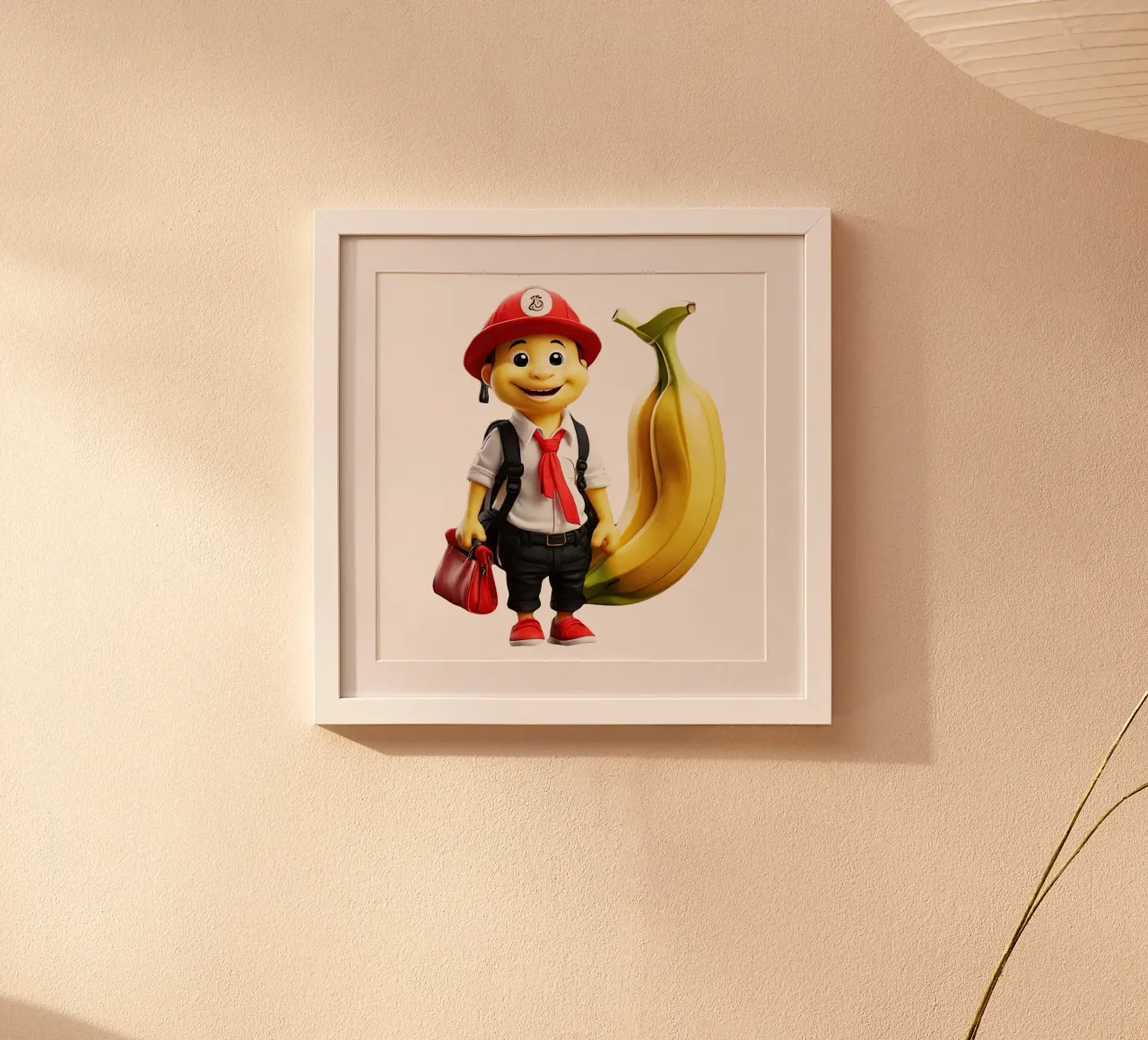 Fratello Banana poster con telaio in legno da Delaney Okuneva