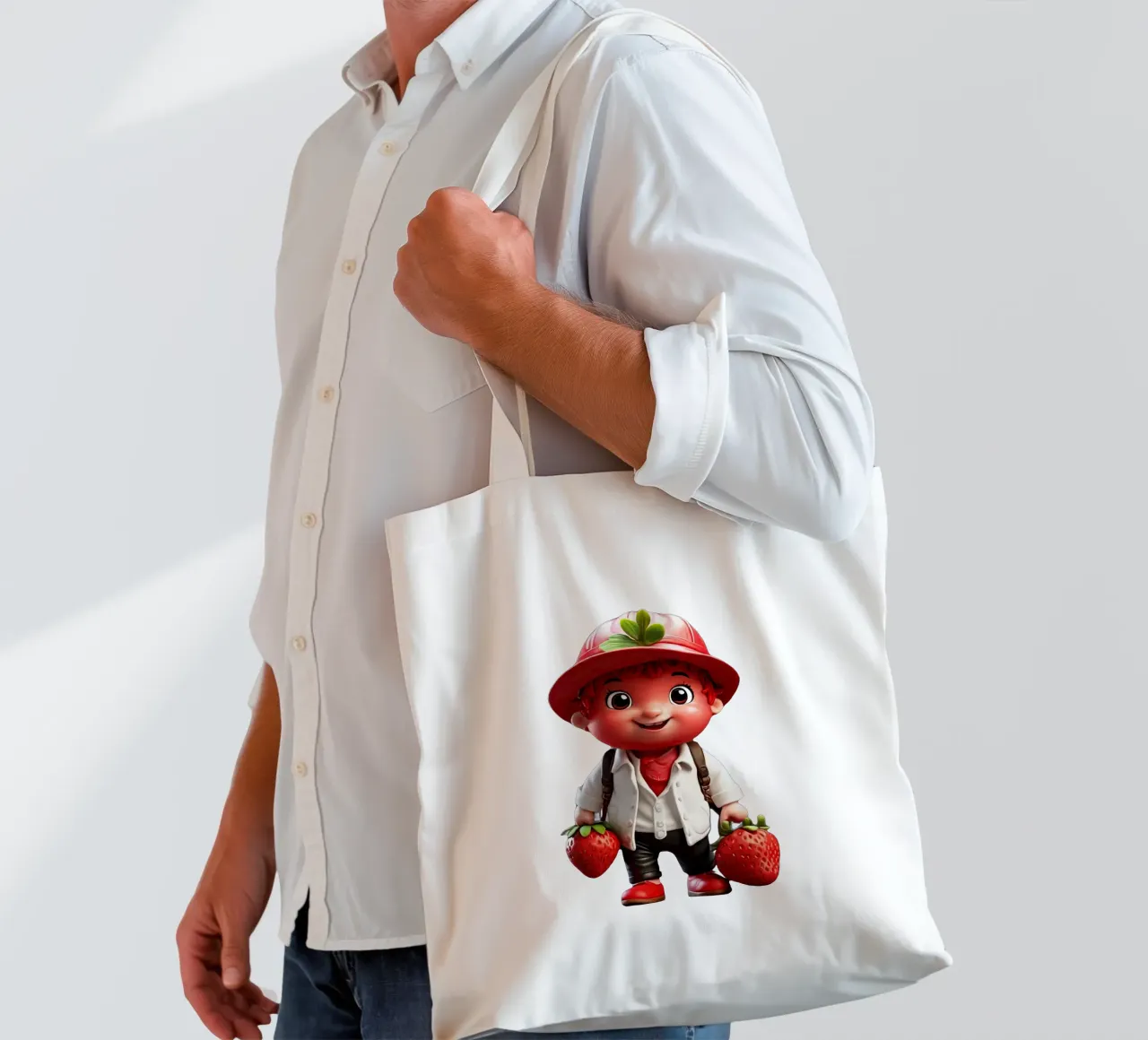 piccolo strawbery borsa in juta da Delaney Okuneva