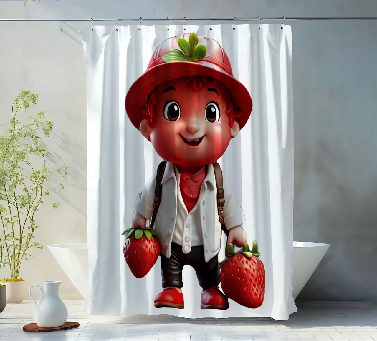 piccolo strawbery tenda da doccia da Delaney Okuneva