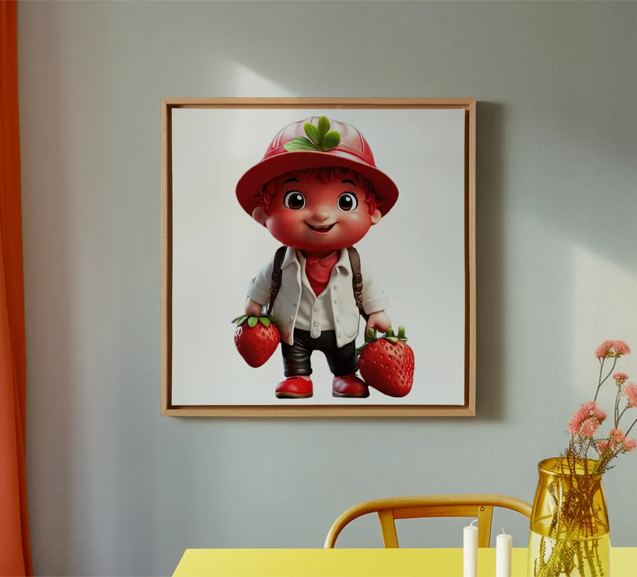 piccolo strawbery tela con Cornice a cassetta da Delaney Okuneva