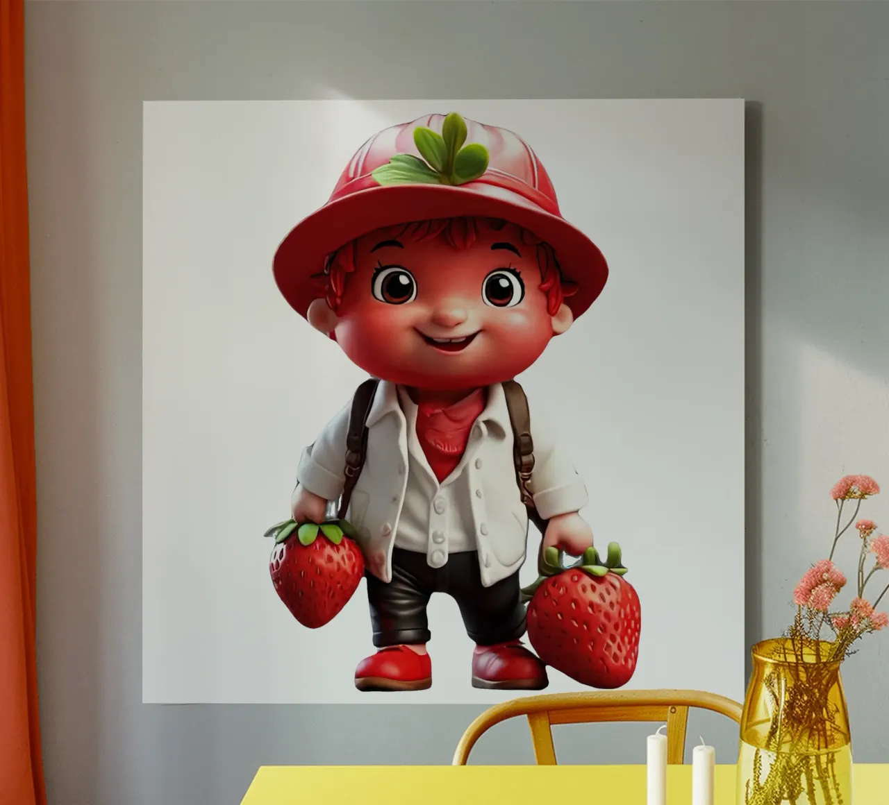 piccolo strawbery tela con Cornice a cassetta da Delaney Okuneva