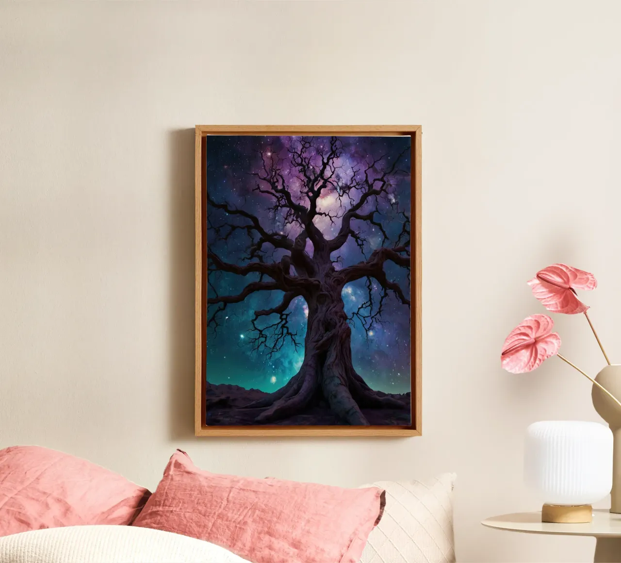 Albero notturno tela con Cornice a cassetta da Delaney Okuneva