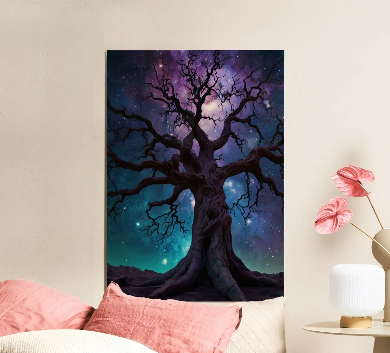 Albero notturno poster con telaio in alluminio da Delaney Okuneva