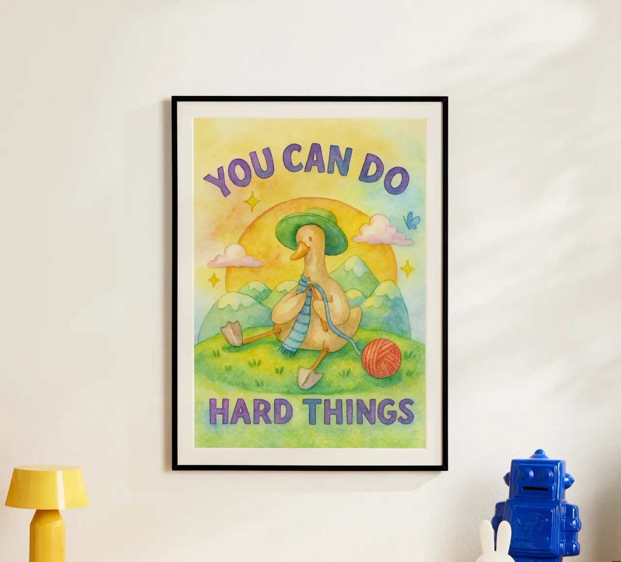 tu peux faire des choses difficiles poster avec cadre en plastique de muhidines