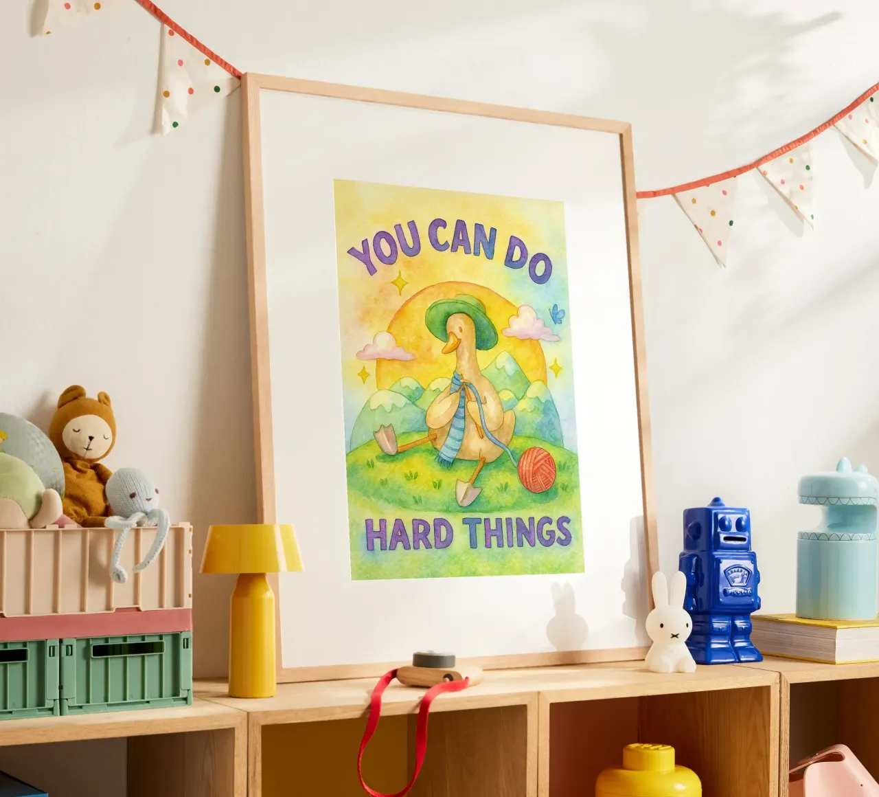 tu peux faire des choses difficiles poster avec cadre en plastique de muhidines