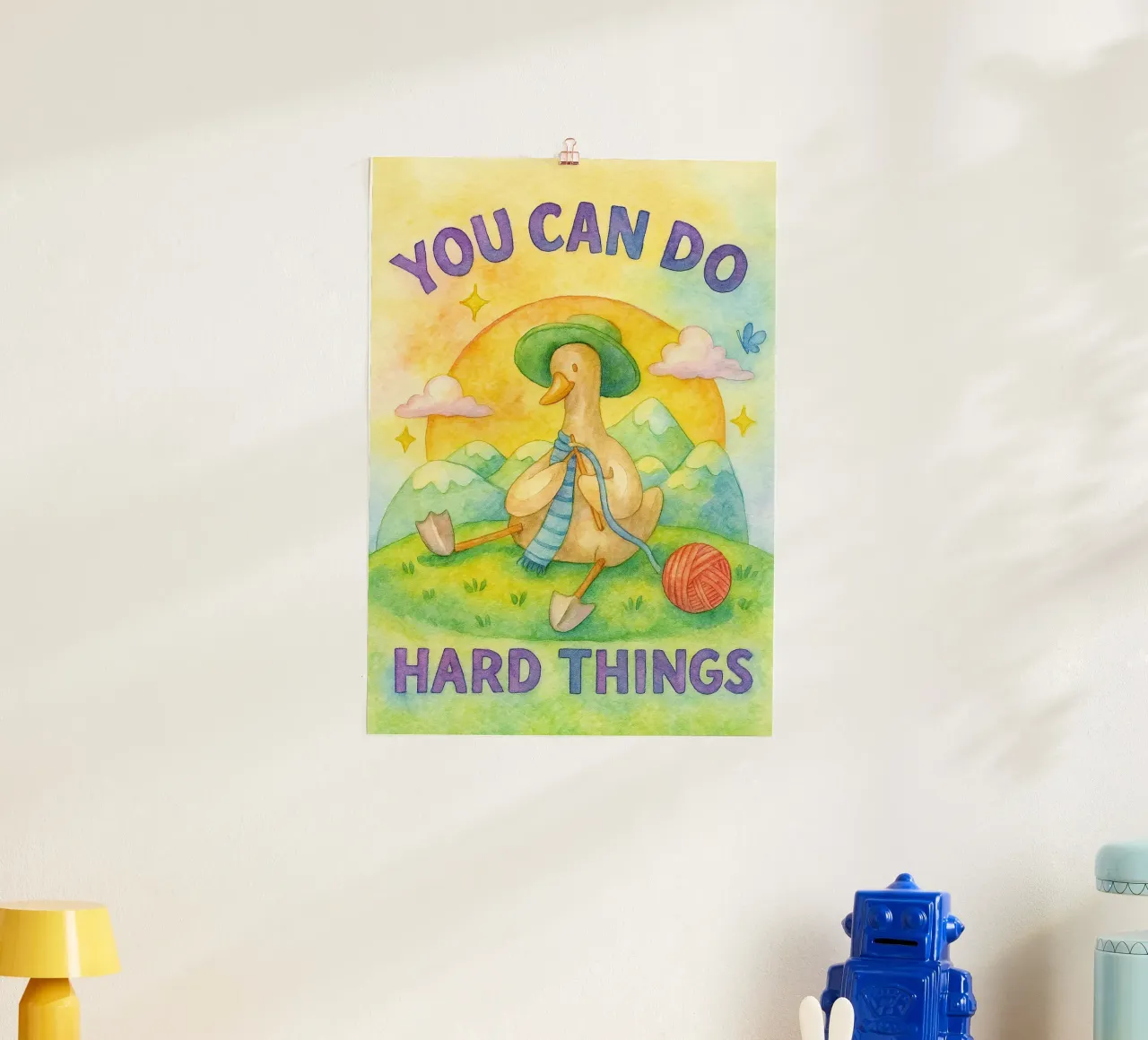 tu peux faire des choses difficiles poster avec cadre en plastique de muhidines