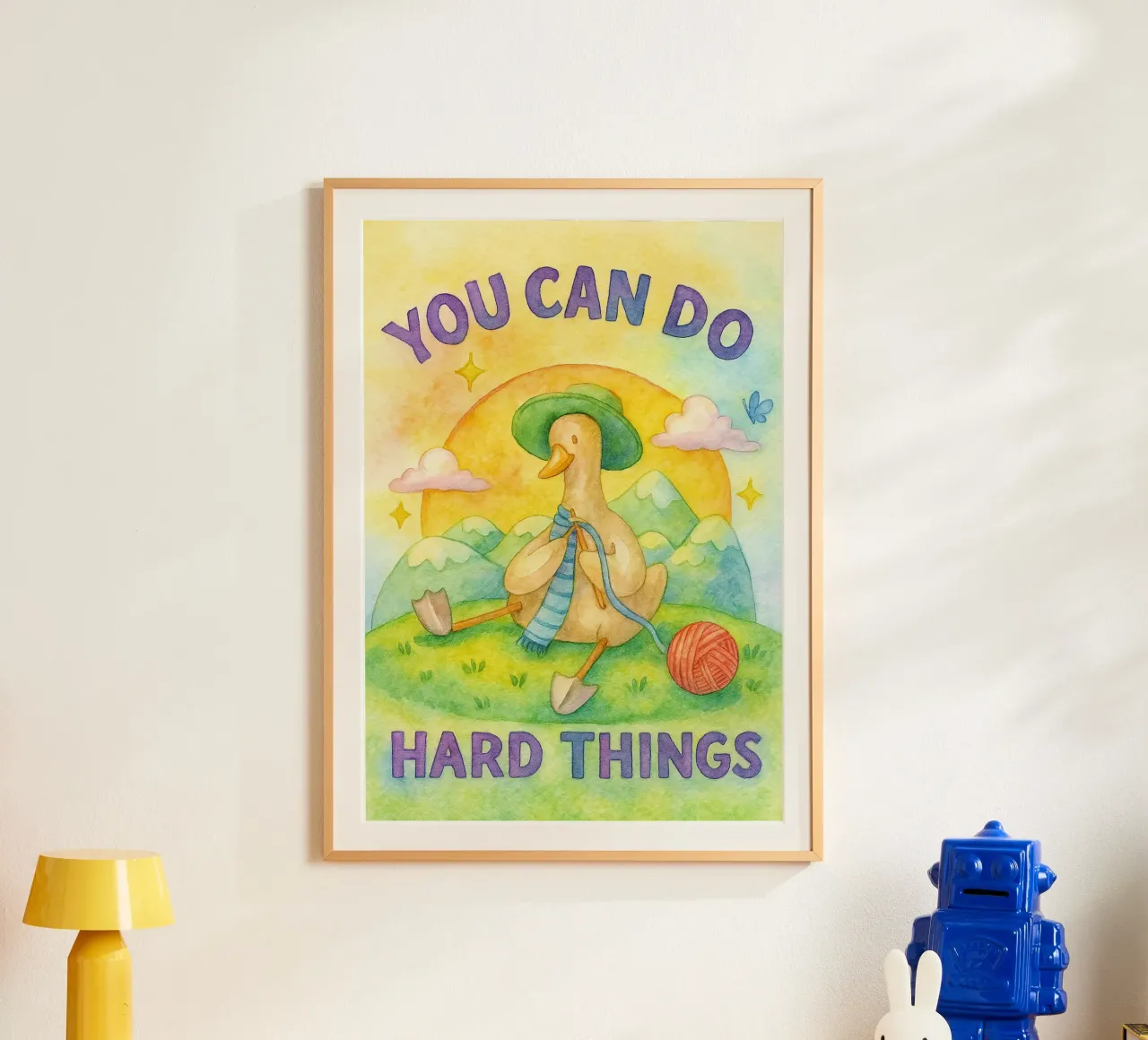 tu peux faire des choses difficiles poster avec cadre en plastique de muhidines