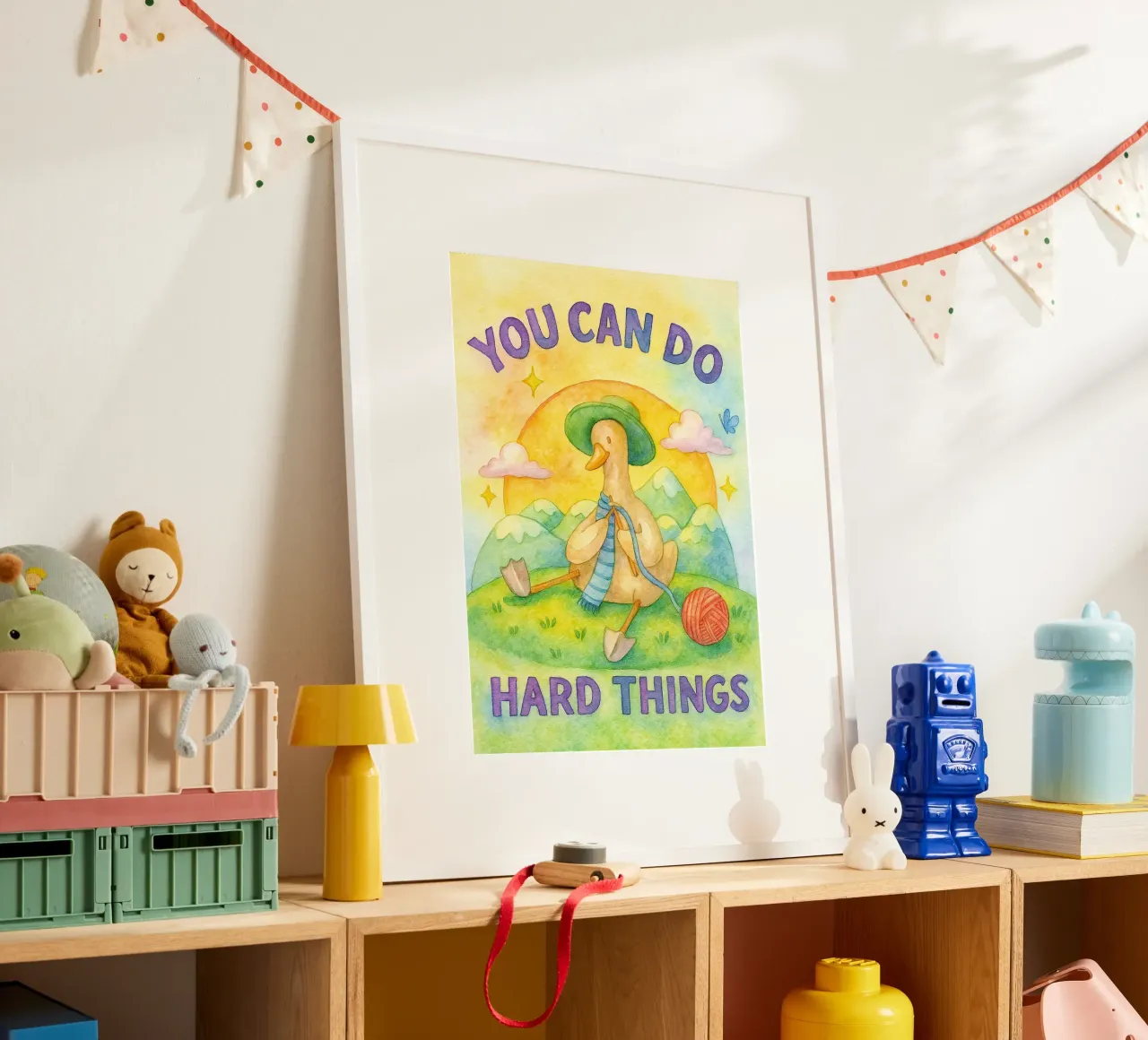 tu peux faire des choses difficiles poster avec cadre en plastique de muhidines