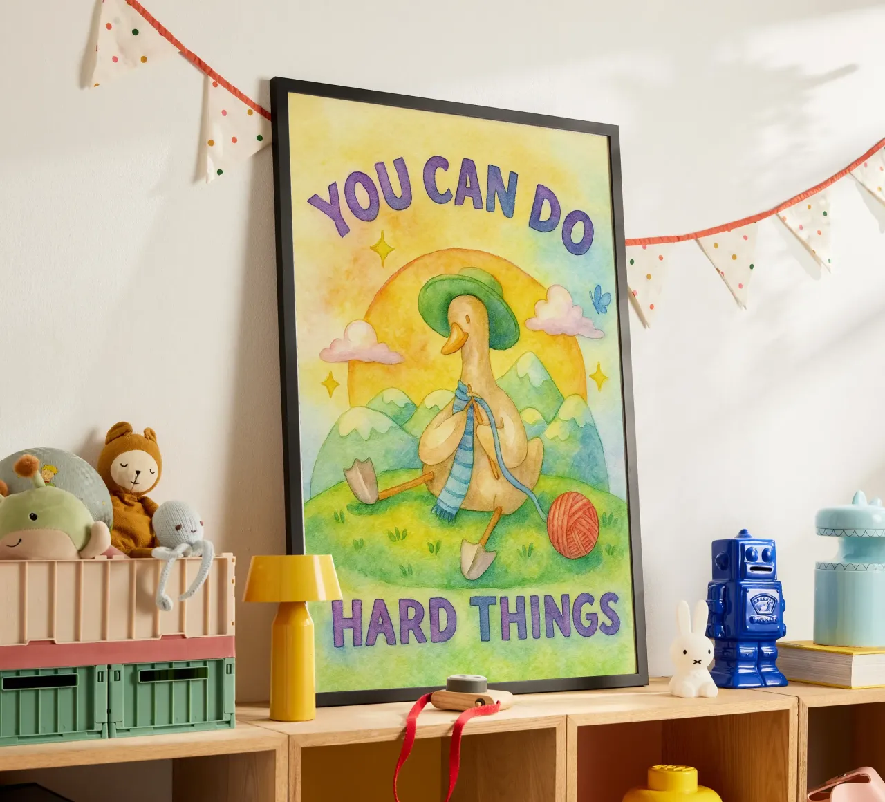 tu peux faire des choses difficiles poster avec cadre en plastique de muhidines