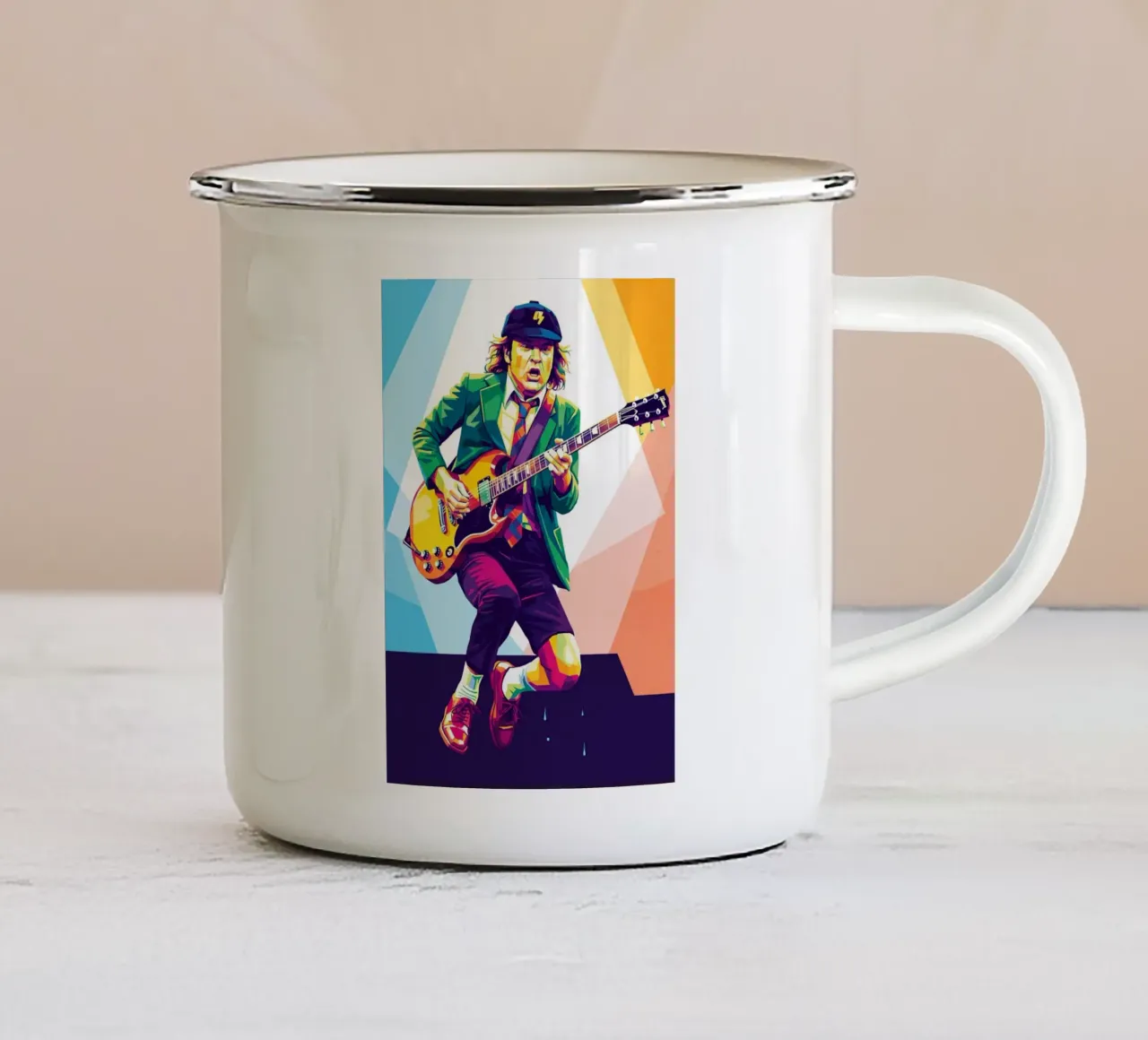 Angus Young ACDC #3 tazza in smalto da Hantamrata