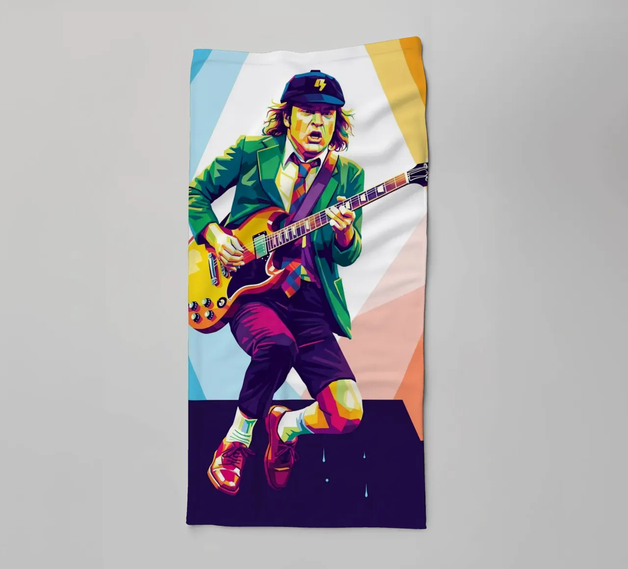 Angus Young ACDC #3 towel by Hantamrata