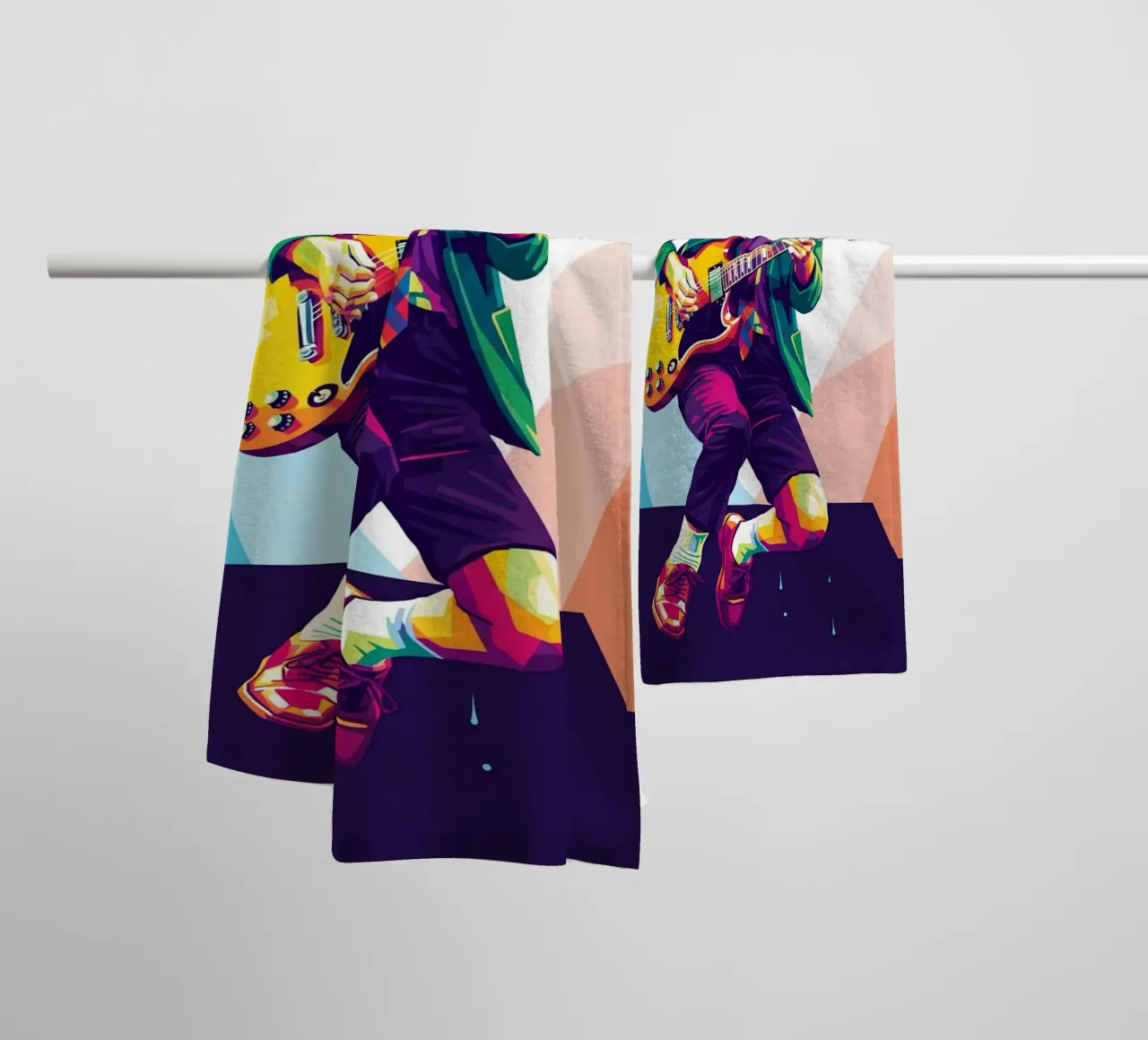 Angus Young ACDC #3 towel by Hantamrata