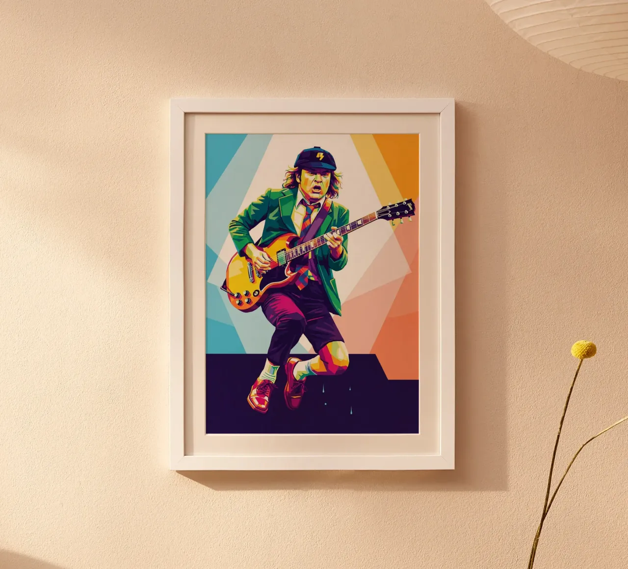 Angus Young ACDC #3 poster con telaio in legno da Hantamrata