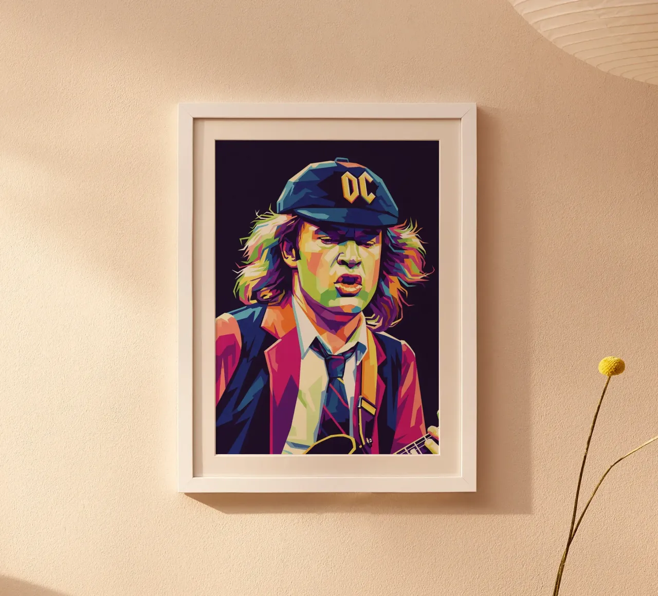 Angus Young ACDC #4 poster con telaio in legno da Hantamrata