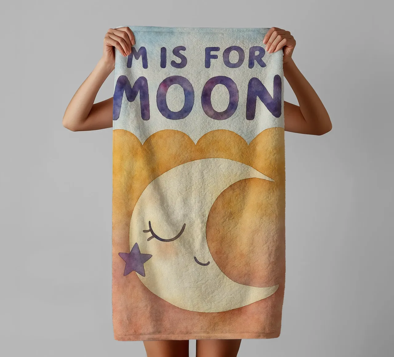 mis for moon drawing towel by muhidines