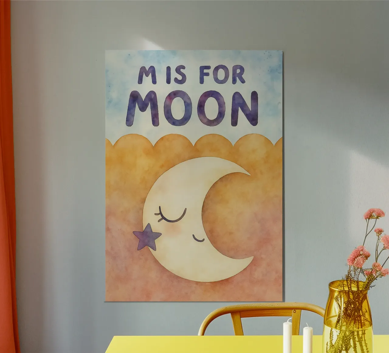 mis for moon drawing poster with aluminum frame by muhidines