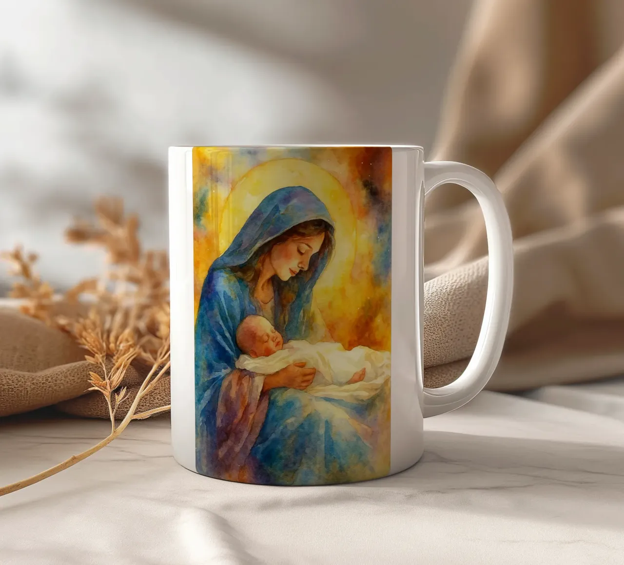 Beata Vergine Maria tazza in ceramica da kadilans
