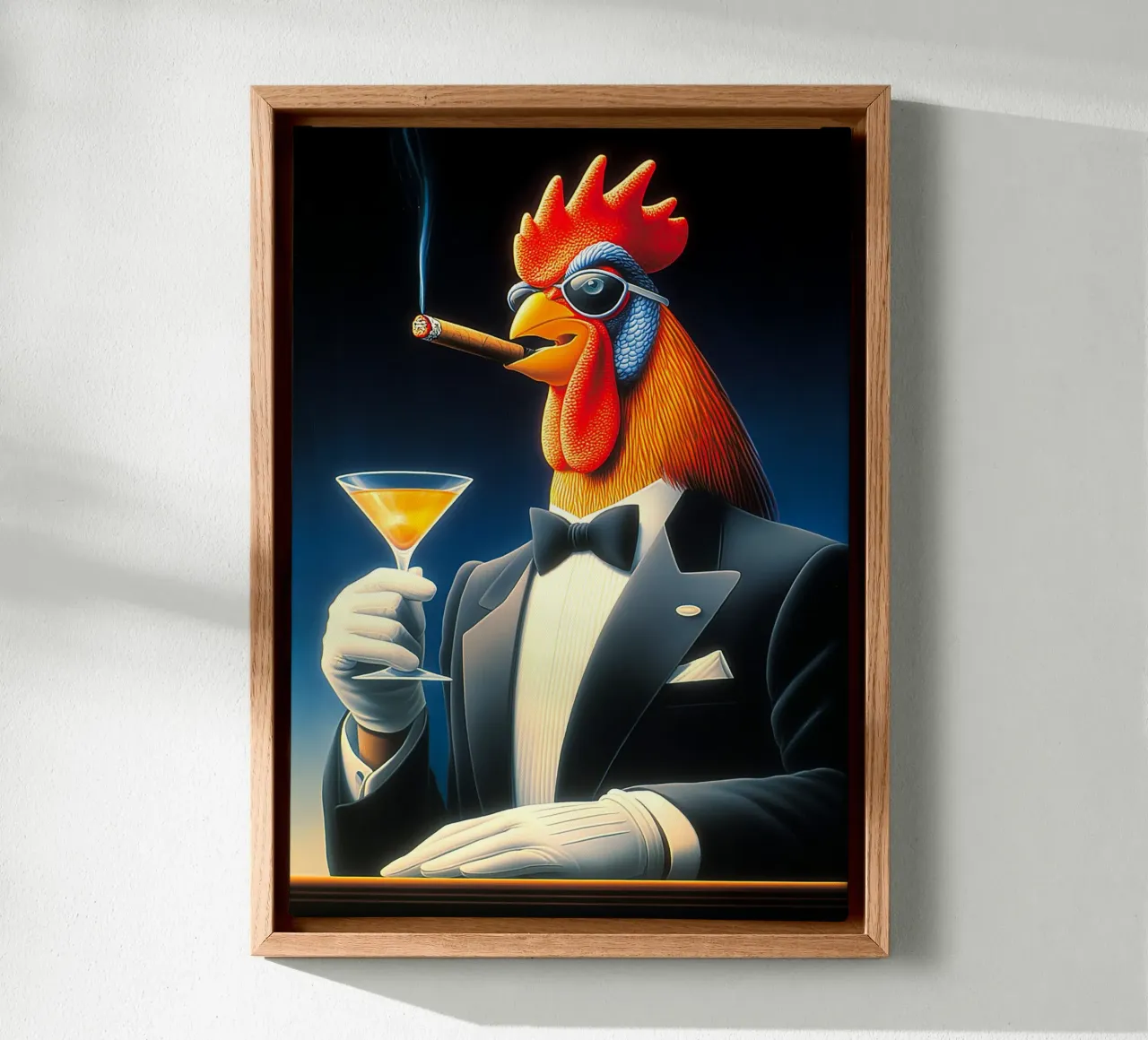 Fancy smoking haan sigaar roken canvas met Baklijst van Fleur de Lys