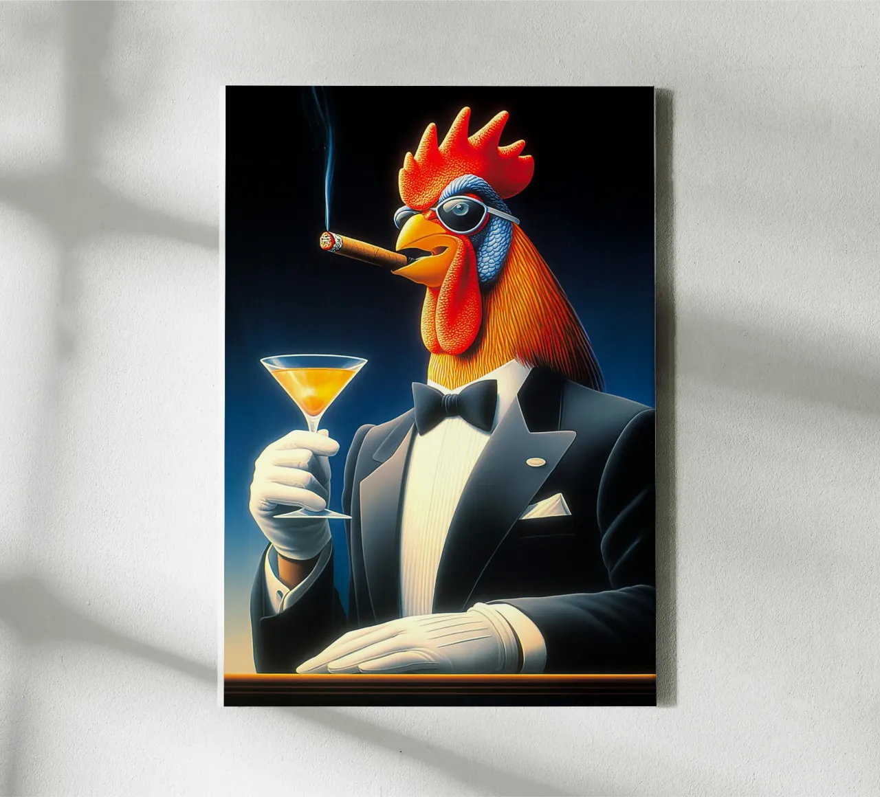 Fancy smoking haan sigaar roken canvas met Baklijst van Fleur de Lys