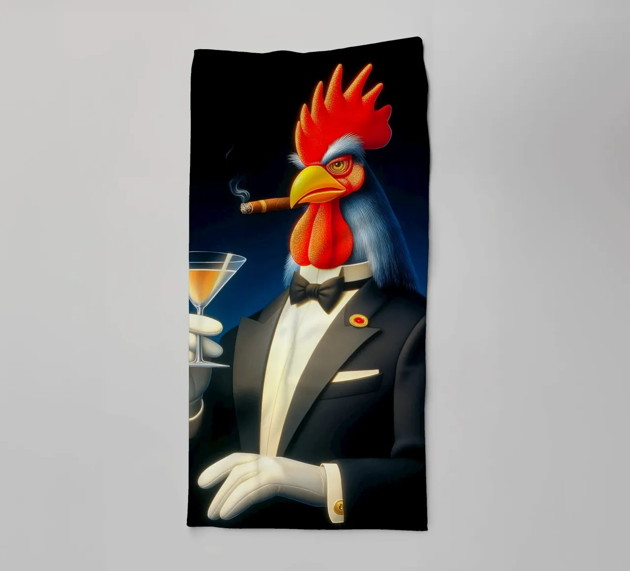 Fancy Tuxedo Rooster towel by Fleur de Lys