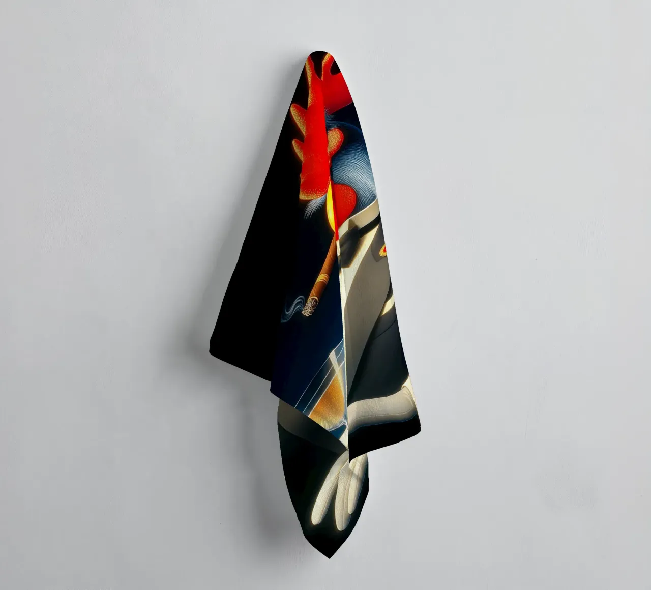 Fancy Tuxedo Rooster towel by Fleur de Lys