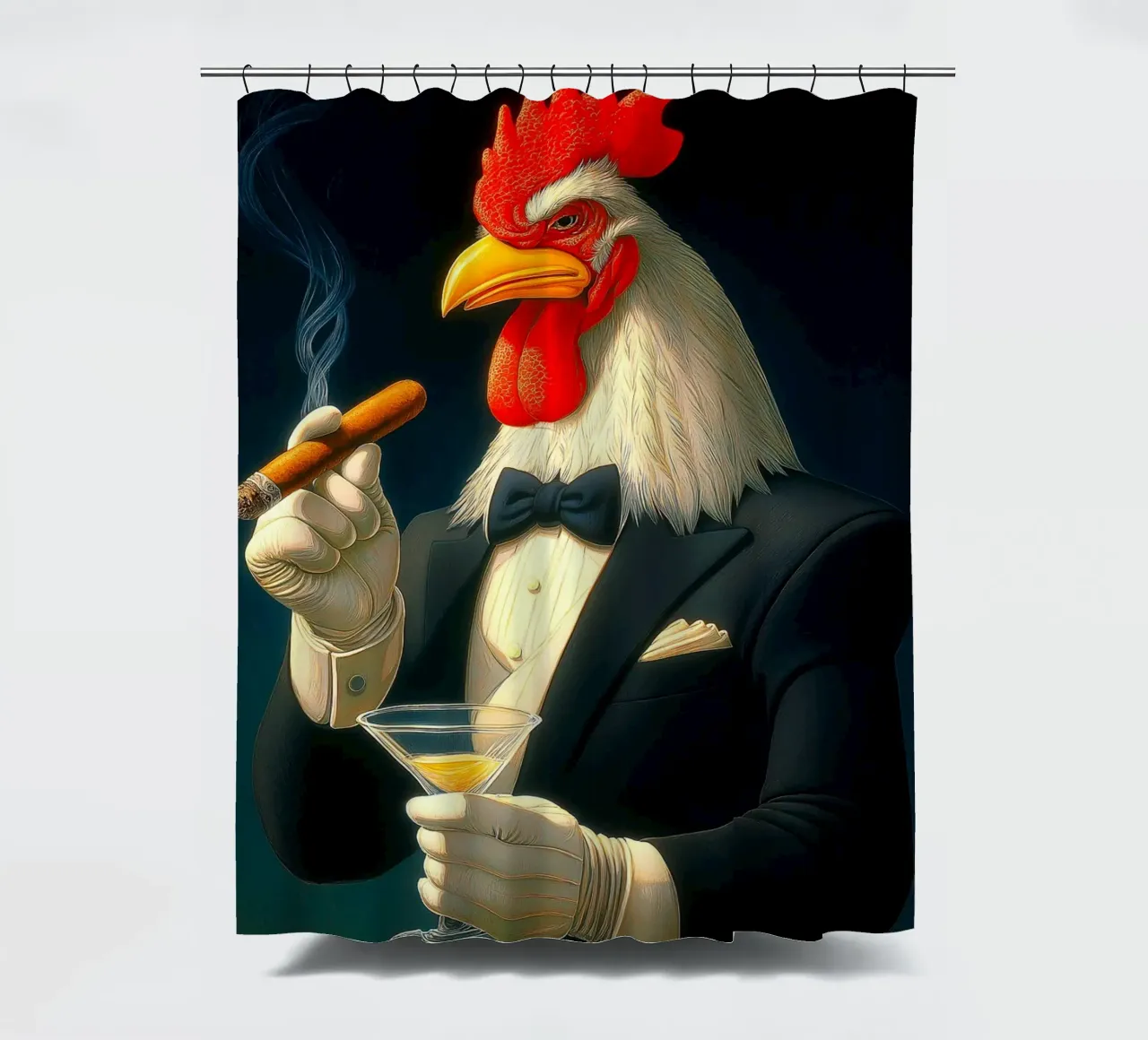 Smoking-Hahn Duschvorhang von Fleur de Lys