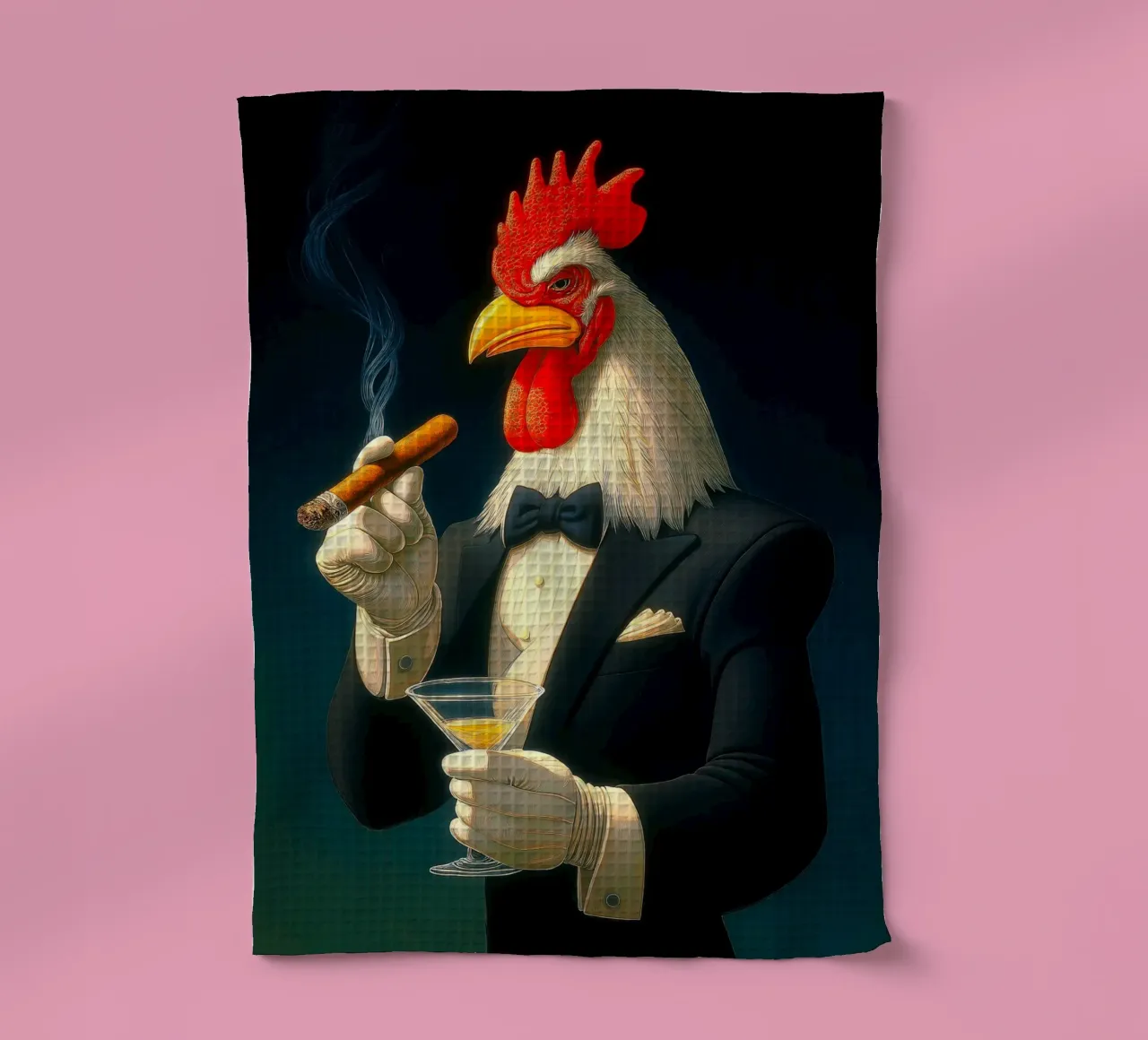 Gallo Tuxedo canovaccio da cucina da Fleur de Lys