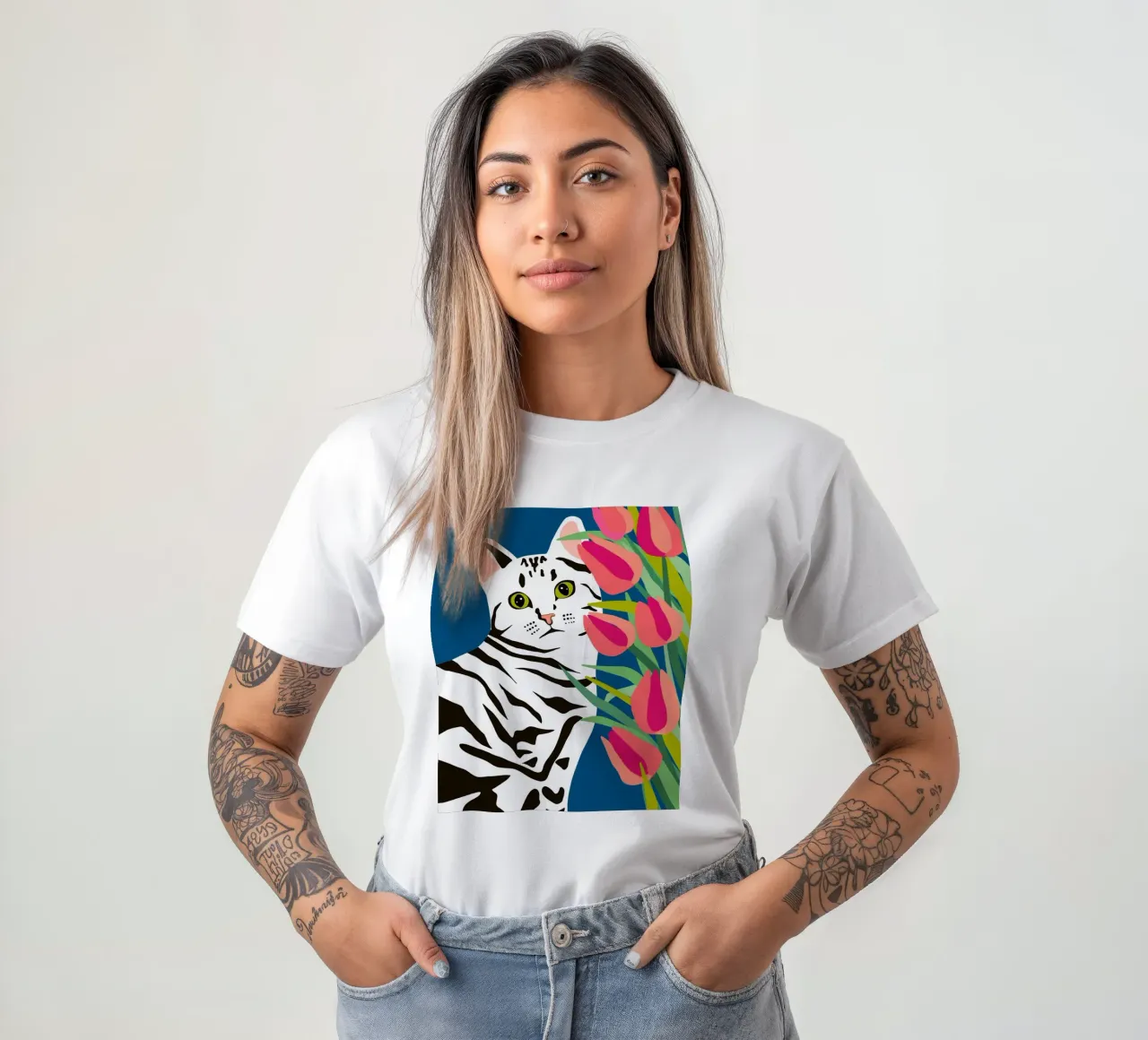 Gatto che siede bene t-shirt da 83oranges