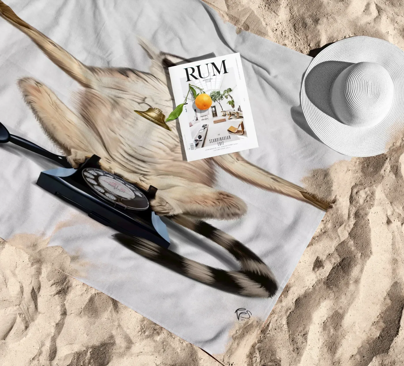 Ring (Wordless) strandhanddoek van Rob Art | Illustration