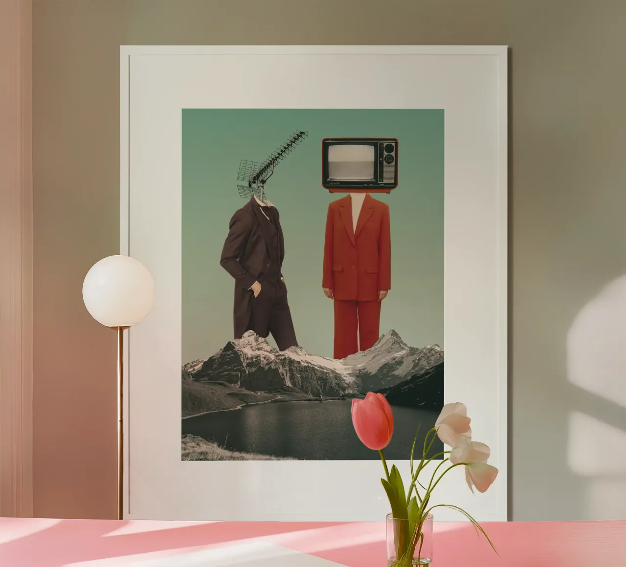 Signal verloren - Surreale Vintage-Collage Poster von Dapidoka