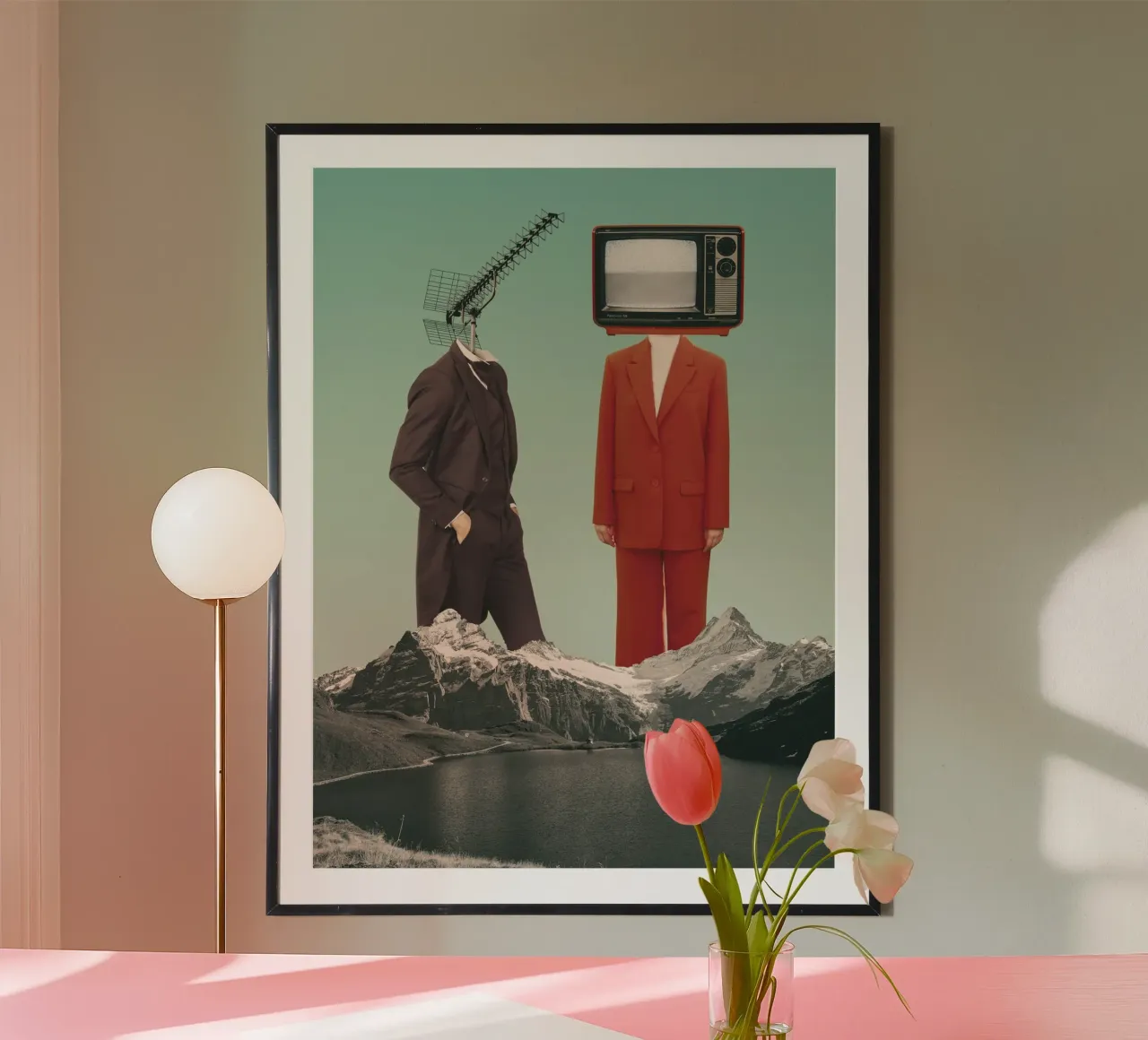 Signal verloren - Surreale Vintage-Collage Poster von Dapidoka