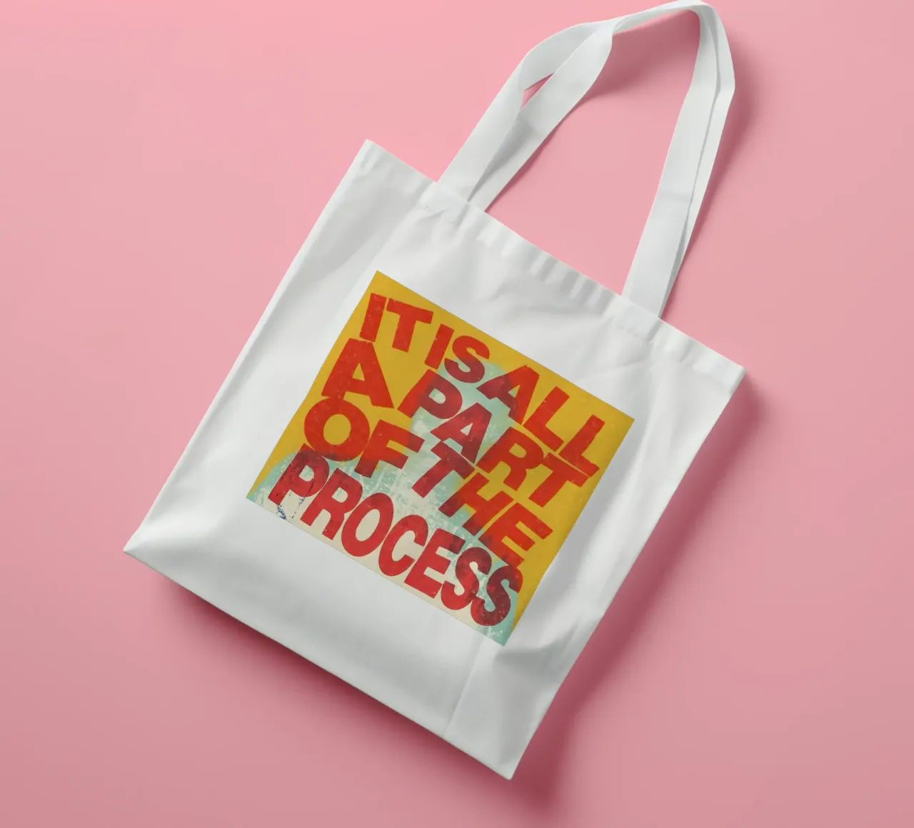 ALL A PART OF THE PROCESS borsa in juta da Type & Tape