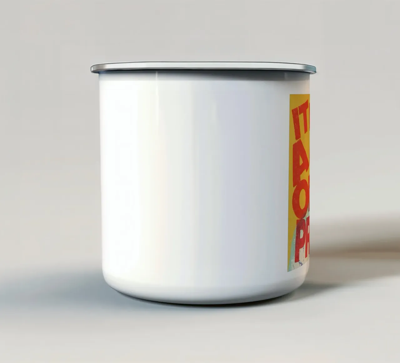 ALL A PART OF THE PROCESS tazza in smalto da Type & Tape