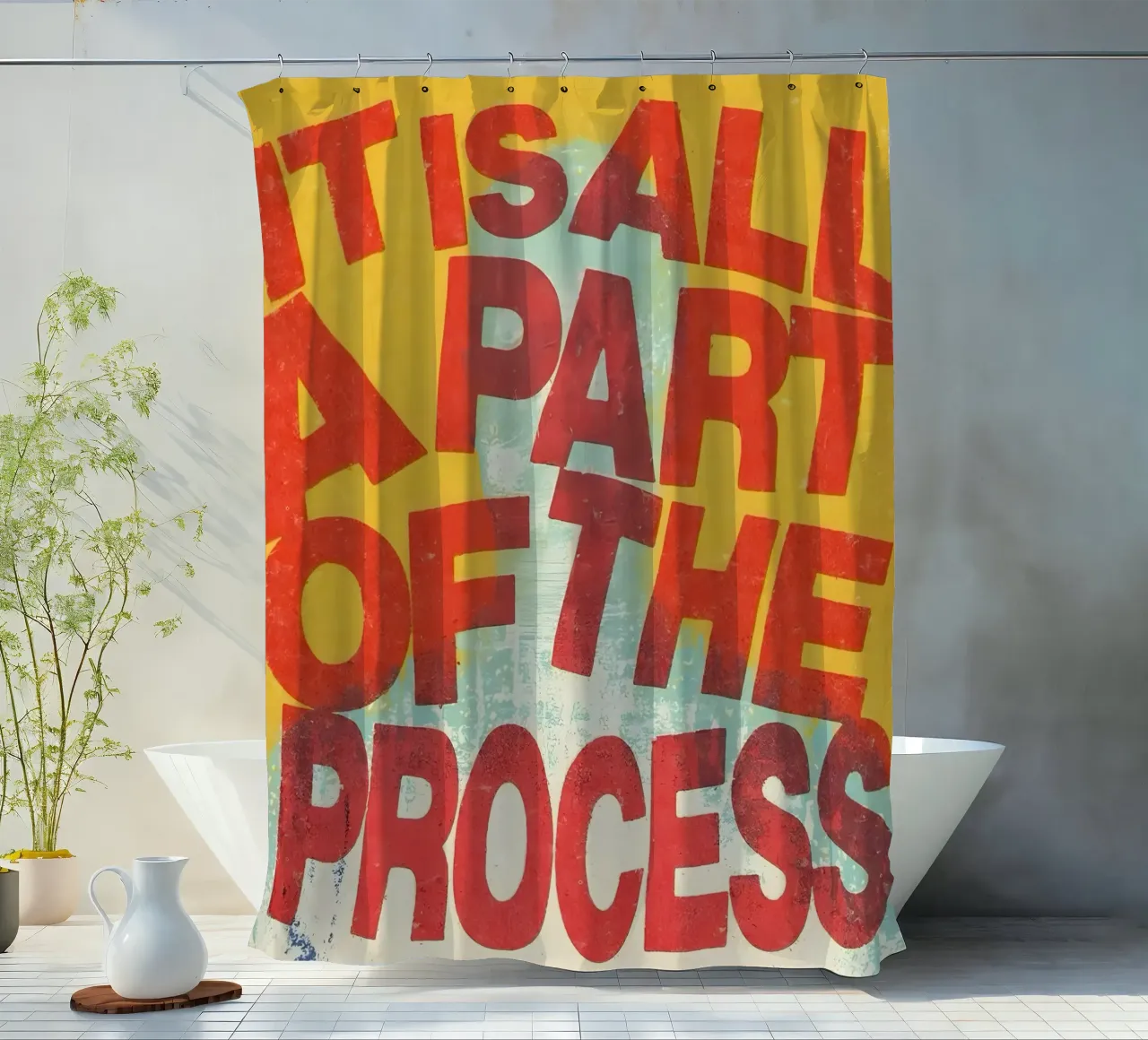 ALL A PART OF THE PROCESS Duschvorhang von Type & Tape