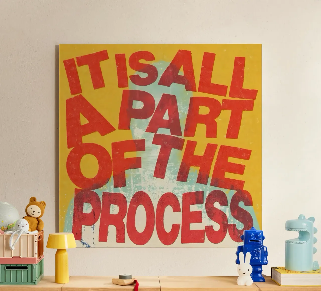 ALL A PART OF THE PROCESS plexiglass da Type & Tape